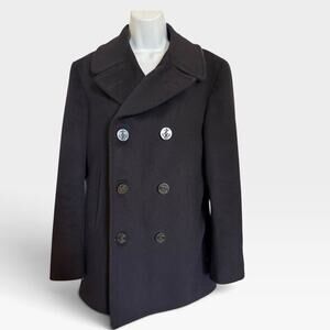 1960 US Navy Kersey Wool Peacoat Military Anchor Button 36